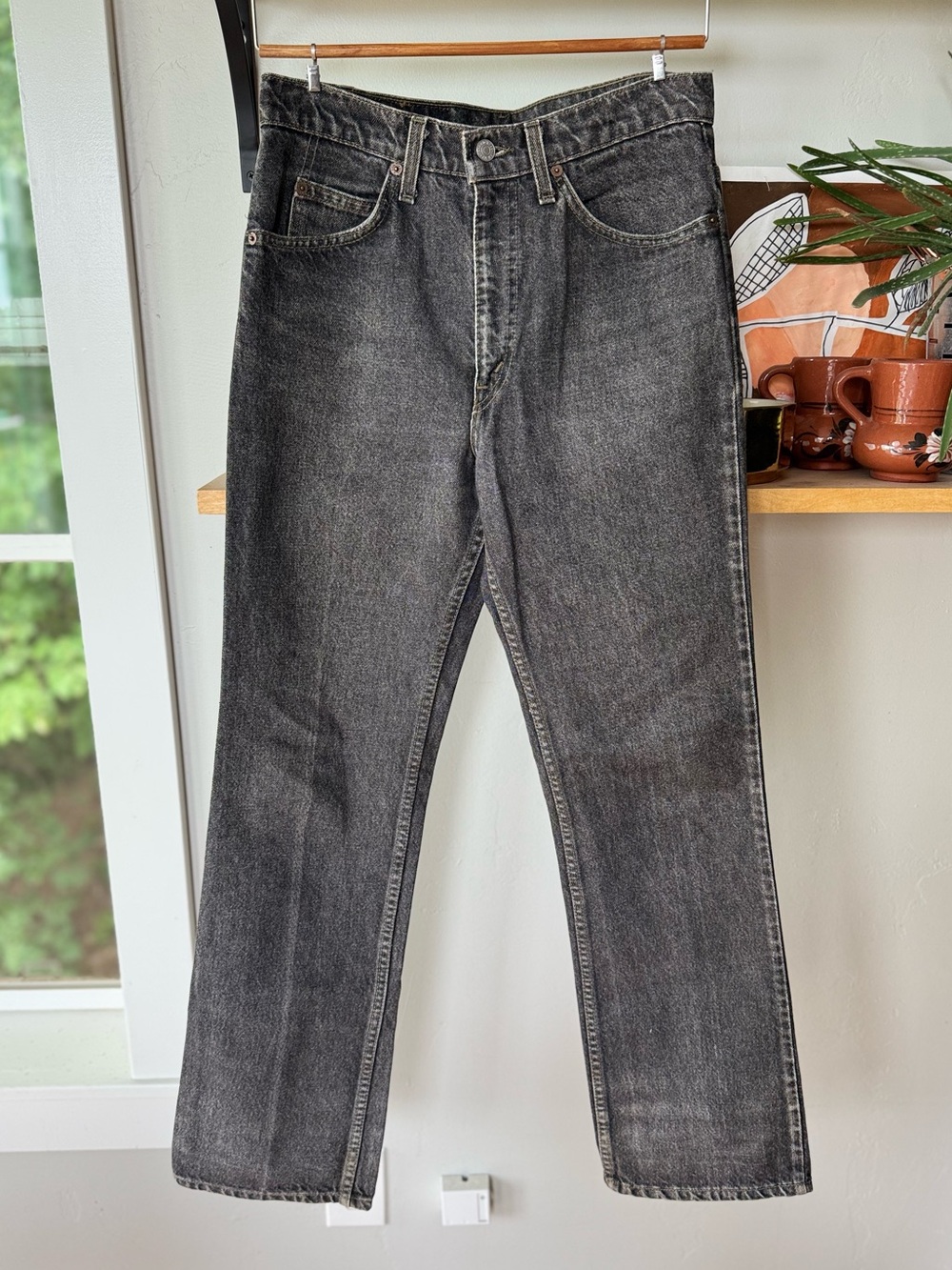 Vintage 80s Levi's Orange Tab 517 Bootcut Charcoal Black Gray Bootcut Jeans